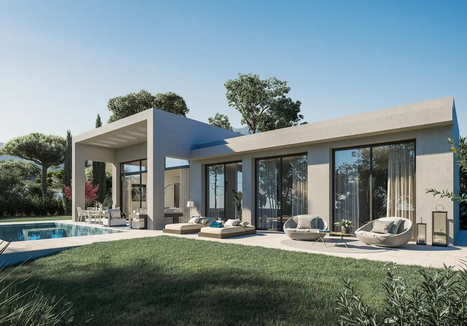 Romero villa side view render